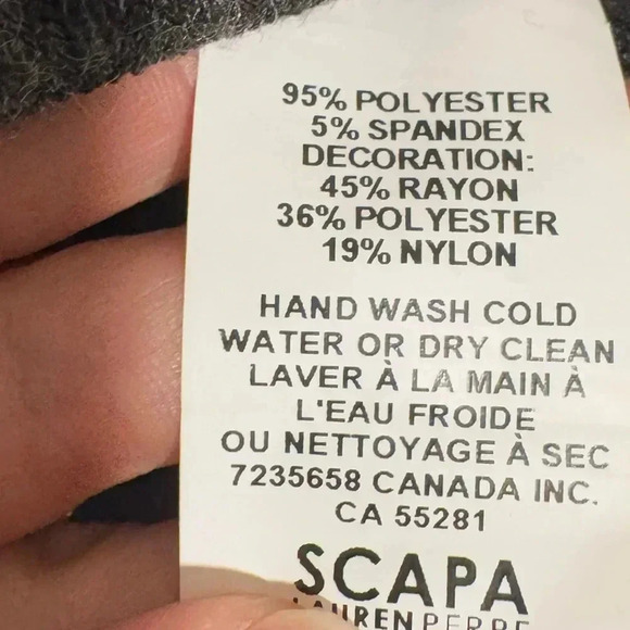 SCAPA Lauren Perre Gray Waffle Knit Pullover Asymmetric Zip Collar Womens Sz M - Picture 6 of 8